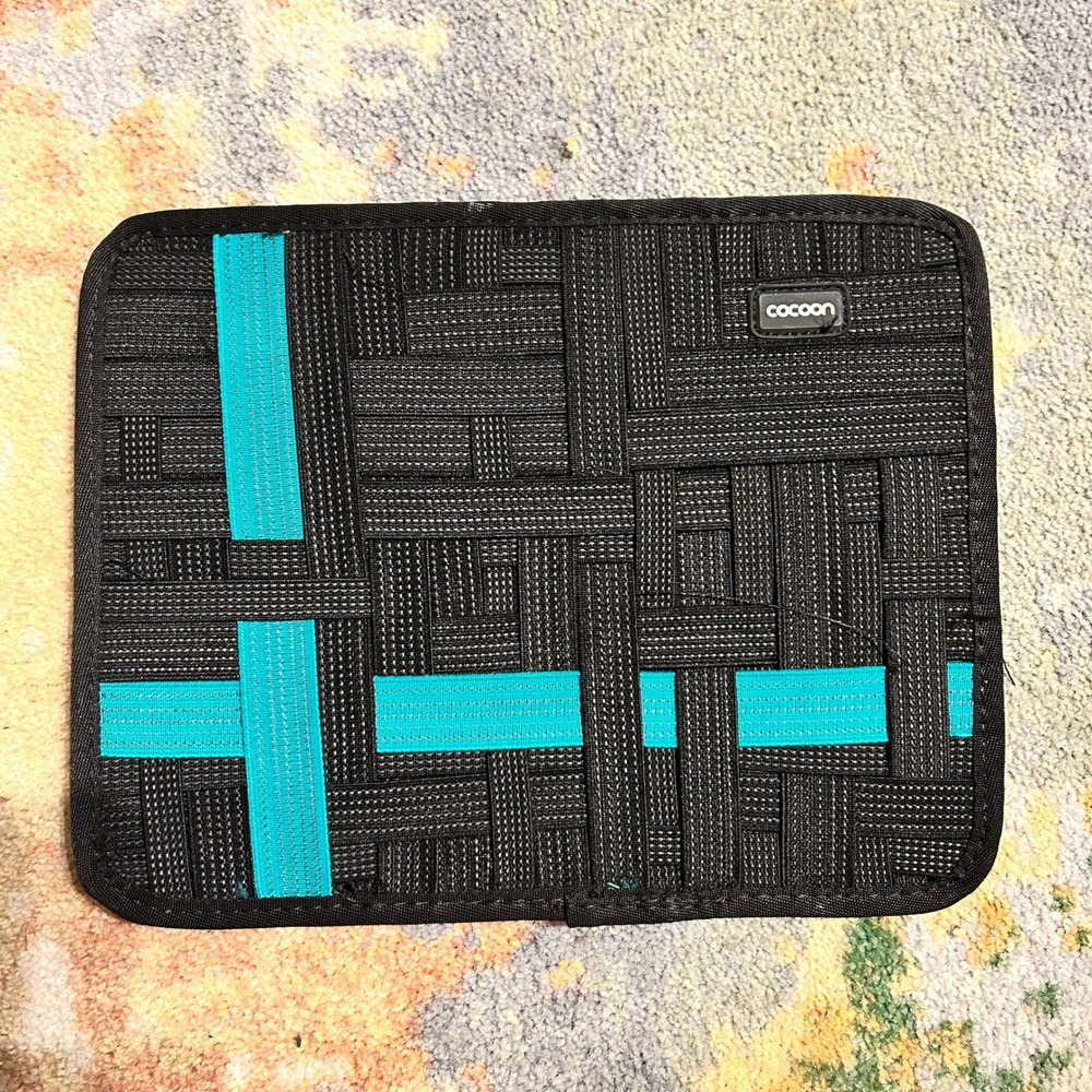 Cocoon GRID-IT Organizer Case Black Turquoise Platforms Logo CPG46BKT Tech Pouch